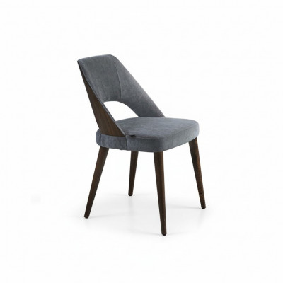 Chaise de salle à manger en tissu gris Rembourrage neuf Chaise de siège de luxe Mobilier Design