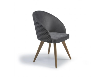 Chaise de salle à manger de luxe design avec accoudoirs Gris Siège rembourré moderne