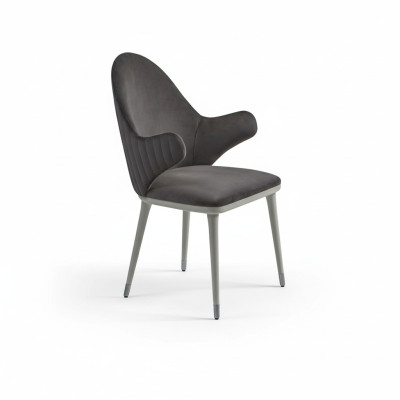 Chaise grise avec accoudoirs Salle à manger moderne Mobilier de designer de luxe