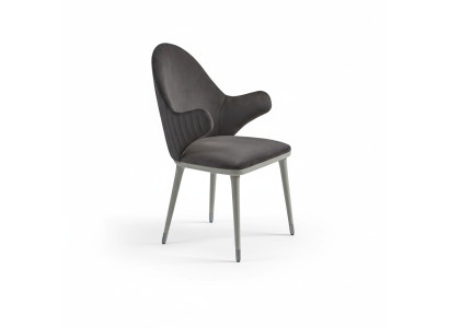 Chaise grise avec accoudoirs Salle à manger moderne Mobilier de designer de luxe