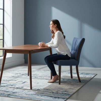 Chaise moderne Mobilier bleu Designer Meubles de luxe Salle à manger Siège rembourré