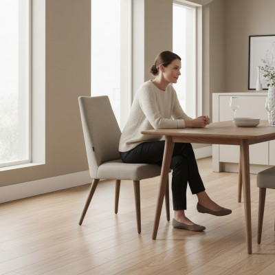 Chaise en bois siège en tissu Chaise Salle à manger nouveau Mobilier de designer Chaises de luxe