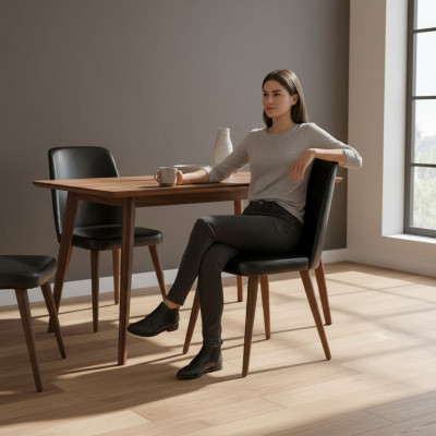 Ameublement de luxe nouvelle sellerie de chaise Mobilier noir Chaises de designer Salle à manger