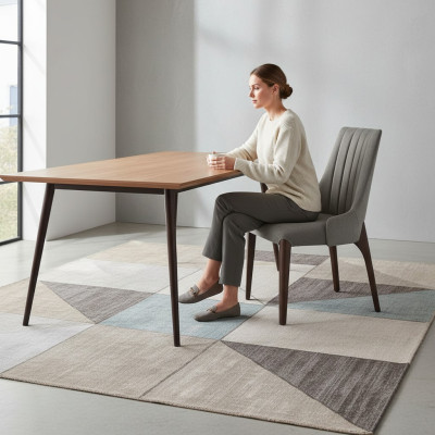 Chaise grise Salle à manger Design Moderne Siège rembourré Mobilier de luxe neuf