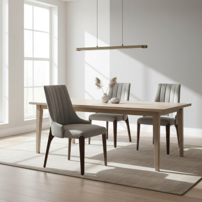 Chaise grise Salle à manger Design Moderne Siège rembourré Mobilier de luxe neuf