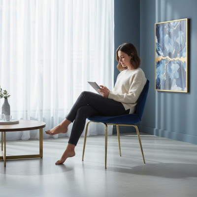 Salle à manger bleue Chaise de designer Mobilier de luxe Chaises neuves Meubles