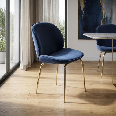 Salle à manger bleue Chaise de designer Mobilier de luxe Chaises neuves Meubles