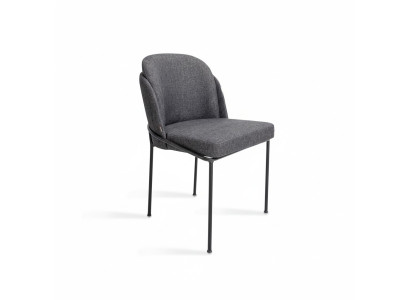 Chaise grise de luxe en tissu d'ameublement pour salle à manger Nouveaux fauteuils de designer