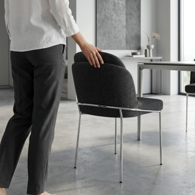 Chaise de luxe noire Mobilier de salle à manger Chaises de designer neuves Aménagements