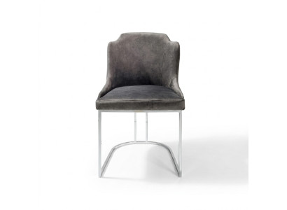 Chaise moderne grise de luxe, mobilier de designer, chaise de salle à manger, ameublement, chaise rembourrée.