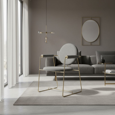 Chaise de salle à manger Chaise designer avec accoudoirs Mobilier moderne Chaise rembourrée