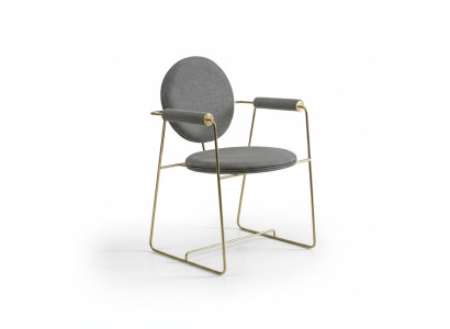 Chaise de salle à manger Chaise designer avec accoudoirs Mobilier moderne Chaise rembourrée