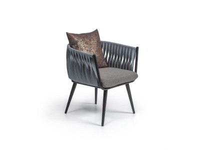 Fauteuil gris neuf Meubles de salle à manger Chaise design avec accoudoirs