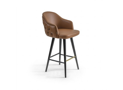 Tabouret de bar Chesterfield de luxe en marron Chaise tabouret de bar Mobilier moderne neuf