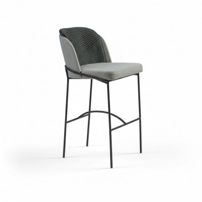 Salle à manger Tabouret de bar Conception Chaises de bar Chaise rembourrée Gris moderne