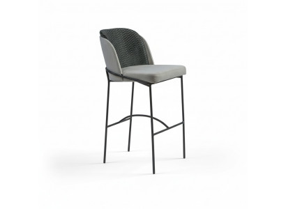 Salle à manger Tabouret de bar Conception Chaises de bar Chaise rembourrée Gris moderne