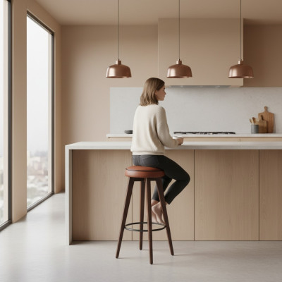 Tabouret de bar brun Design Mobilier Mobilier Moderne Chaises de bar Salle à manger