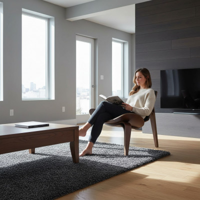 Fauteuil Salon Moderne Chaise en Bois Conception Siège Design Nouveaux Meubles