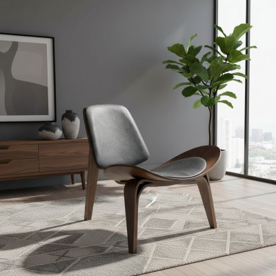 Fauteuil Salon Moderne Chaise en Bois Conception Siège Design Nouveaux Meubles