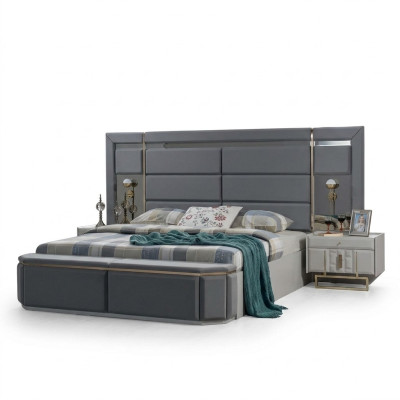 Chambre Ensemble complet de lit 2x Tables de nuit nouveau Ensemble de meubles de luxe Mobilier