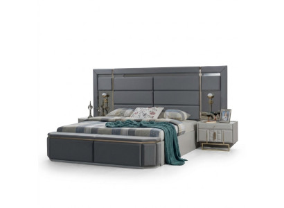 Chambre Ensemble complet de lit 2x Tables de nuit nouveau Ensemble de meubles de luxe Mobilier