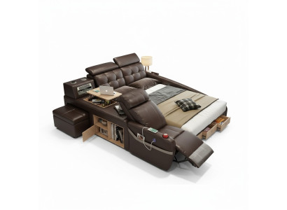 Multifunktionales Design-Bett Großes Imitatleder Hotel-Polsterung 180x200 Betten neu