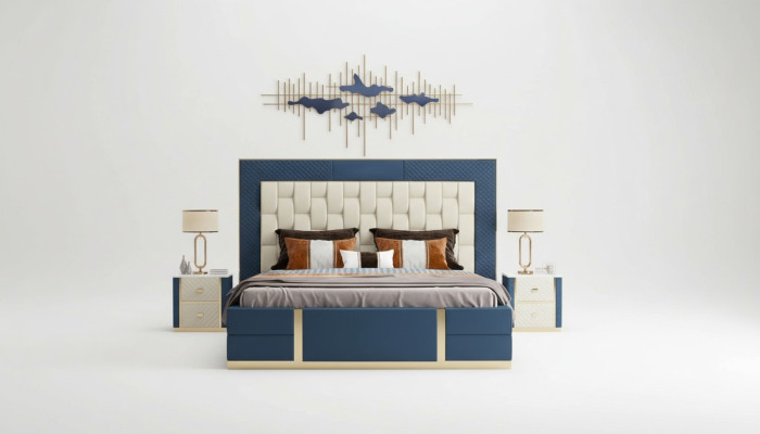 Design lit sommier à ressorts Lit moderne Lit Lit double Hôtel Luxueux 180x200 neuf