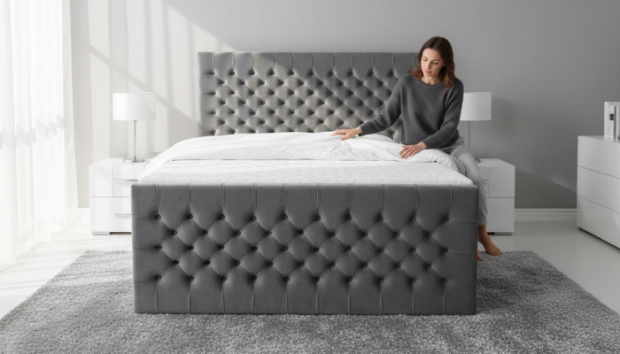 Chambre de luxe Lit Rembourrage Conception Lits doubles de luxe 160x200cm de l'hôtel