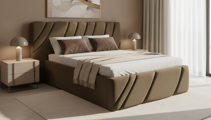 Conception de lit de chambre de luxe Mobilier de lit d'hôtel double Rembourrage Ameublement