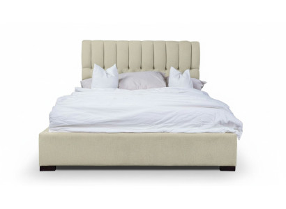 Lit Beige Lit Double Bois Lits Modernes Lits de Luxe Lit en Tissu Chambre à Coucher