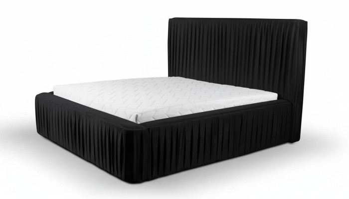 Conception de lit Lits d'hôtel doubles de luxe Chambre de sommeil de luxe Noir Moderne