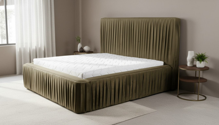 Conception de tissu Lits doubles Lits de luxe Mariage Moderne Cadre de l'hôtel Chambre de sommeil