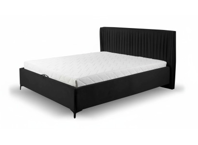 Lit d'hôtel Luxe Design Lits Rembourrage Bois Textile Chambre 180x200 neuf