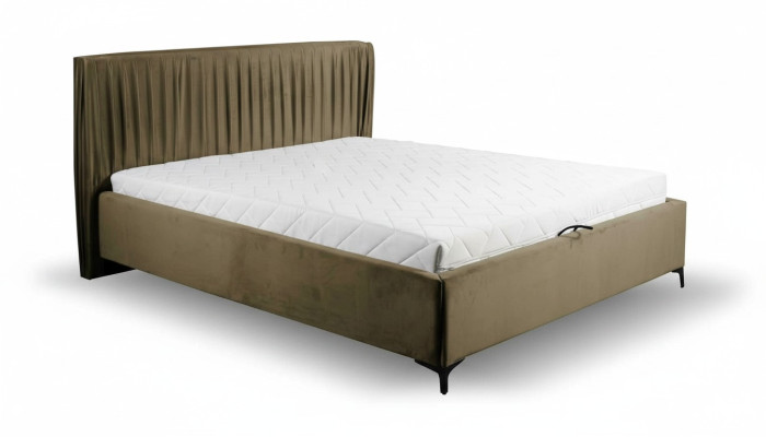 Conception de lit moderne Lits en bois Chambre à coucher Cadre de lit textile