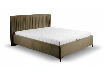 Conception de lit moderne Lits en bois Chambre à coucher Cadre de lit textile