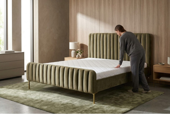 Conception moderne de rembourrage de lit Lit double de luxe Lit d'hôtel Design de lits en bois Meubles de lit