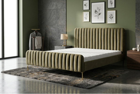 Conception moderne de rembourrage de lit Lit double de luxe Lit d'hôtel Design de lits en bois Meubles de lit