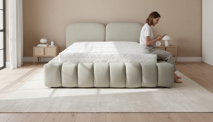 Cadre de lit de luxe 180x200 cm Couleur Gris Lits à tête de lit Meubles de chambre
