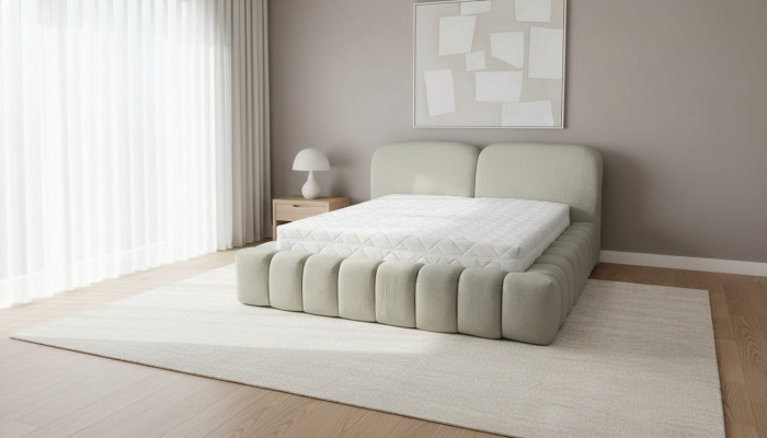 Cadre de lit de luxe 180x200 cm Couleur Gris Lits à tête de lit Meubles de chambre