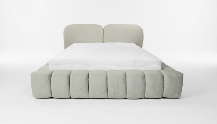 Cadre de lit de luxe 180x200 cm Couleur Gris Lits à tête de lit Meubles de chambre