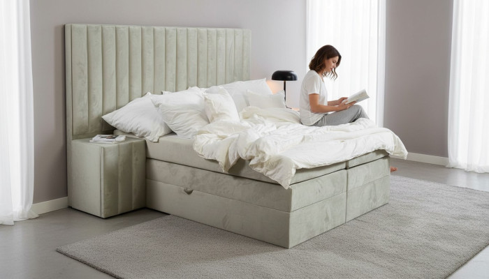 Table de chevet de luxe Chambres à coucher Lits Lit 3pcs Ensemble complet Design Ameublement