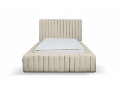 Chambre de luxe Lit Lit double Bois Rembourrage Lits sommier beige