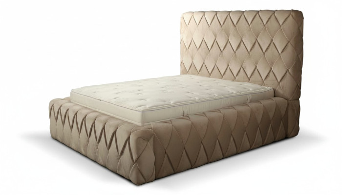 Cadre de lit de luxe 180x200 cm Couleur beige Tête de lit Lits Mobilier de chambre