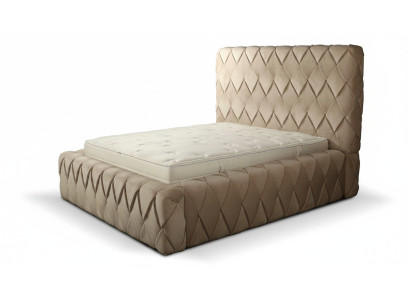 Cadre de lit de luxe 180x200 cm Couleur beige Tête de lit Lits Mobilier de chambre