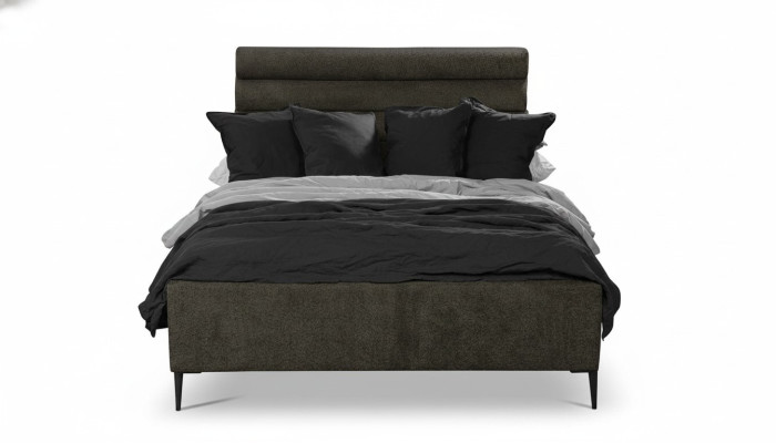 Lit textile gris Design Luxe Chambre double Lits Lit double