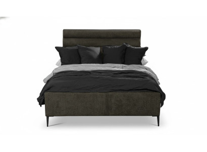 Lit textile gris Design Luxe Chambre double Lits Lit double
