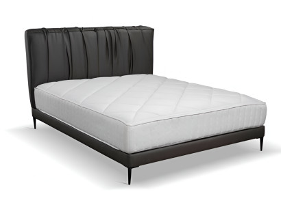 Lit double rembourré gris Cadres de lits Sommier à lattes Design Élégant Lit en tissu
