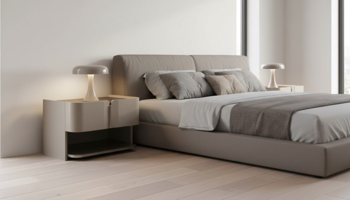 Table de chevet design gris Console Tables d'appoint Chambre à coucher Bois de luxe