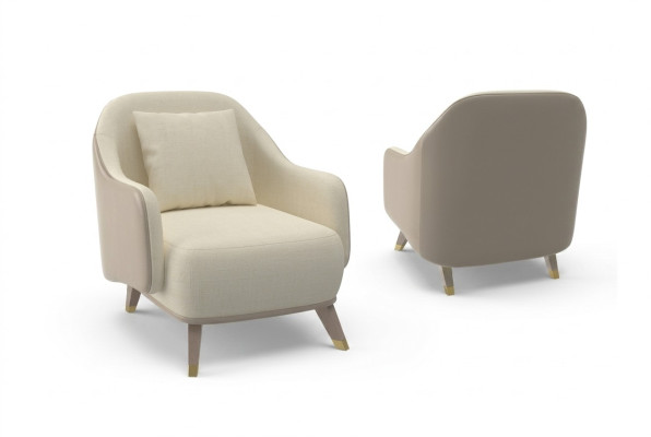 Fauteuil 1 place Canapés rembourrés Design Luxe Tissu Canapé Blanc Neuf