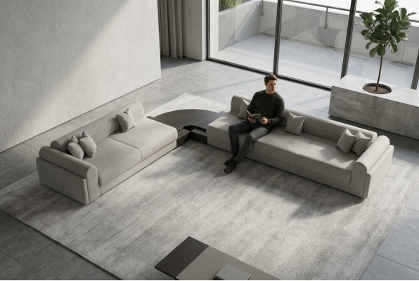 Canapé d'angle en forme de L textile Canapé d'angle Canapé Rembourrage premium Canapé Canapés Meubles